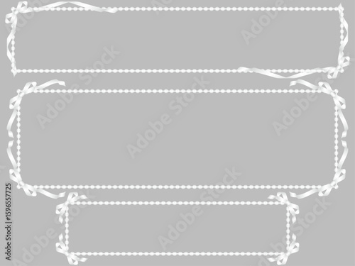 リボン、ビーズF3、m6白B