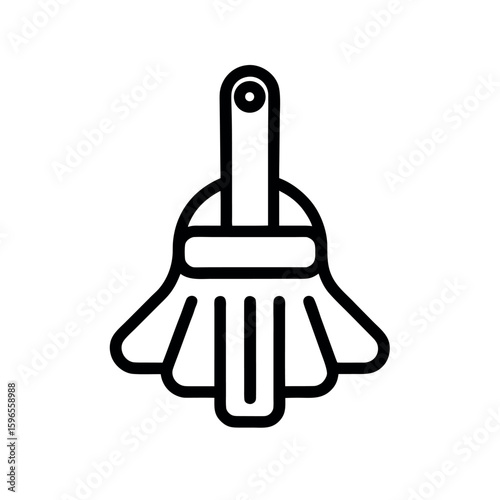 Realistic Duster Line Art Vector Icon | Cleaning Accessory Home Tool | Flat Art Graphic