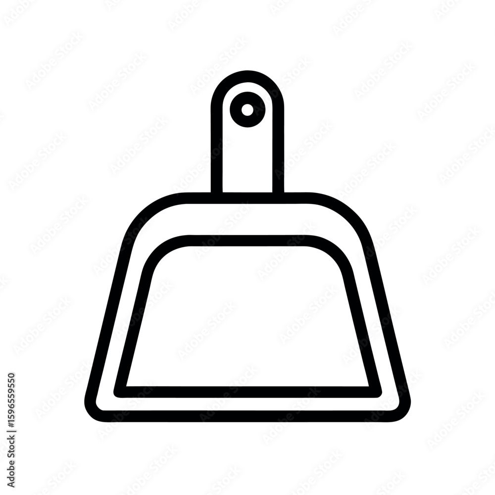 Obraz premium Dustpan Line Art Vector Icon | Cleaning Tool Household Equipment | Flat Illustration Art