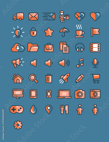 Collection of pixelated icons offering a variety of symbols and representations, originally vector graphic