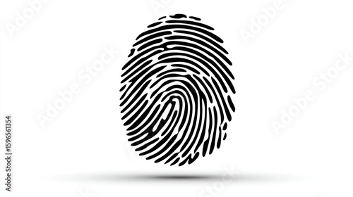 Black Fingerprint on White Background