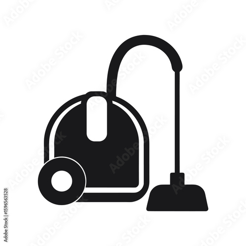 Vacuum Cleaner Silhouette Vector Icon | Flat Design Illustration Artwork