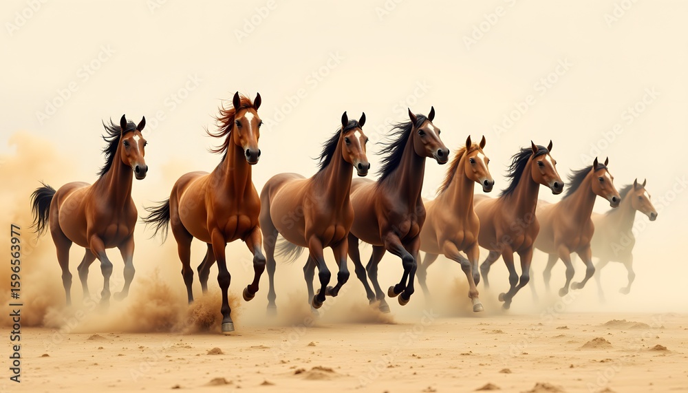 Obraz premium A dynamic composition captures the raw power and grace of wild equines