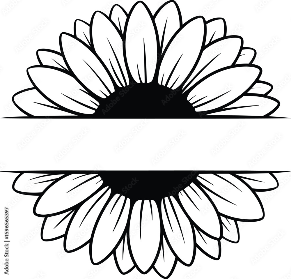 Fototapeta premium Sunflower SVG, Floral, Monogram Svg