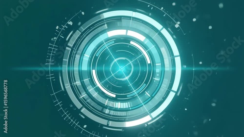 High-Tech Animated HUD Target Circle Interface with Futuristic Tracking System