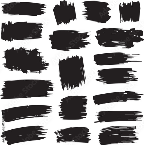 black brush strock set 