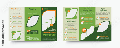 Fast food menu design template and restaurant trifold brochure