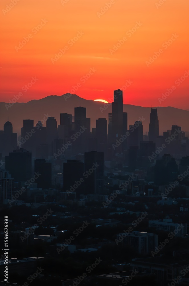 Fototapeta premium City Skyline During Sunset