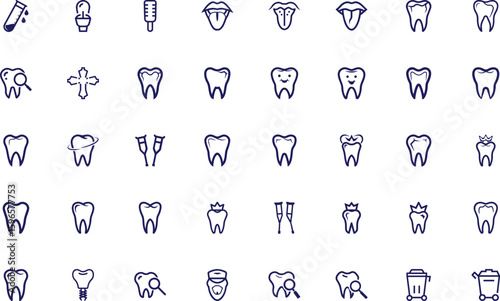 Seamless pattern showing dental health icons with white background provides a complete and thorough oral care illustration