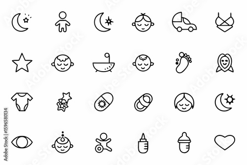 A soft and emotional line art bundle capturing the intimate bond between mother and child. Ideal for nursery prints, greeting cards, motherhood journals, and brand identity for maternity products