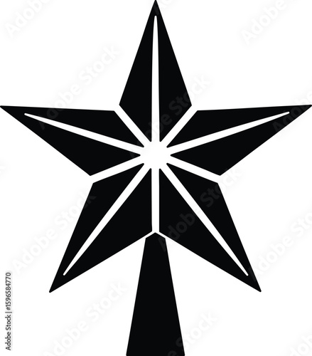 christmas tree topper star vector icon.