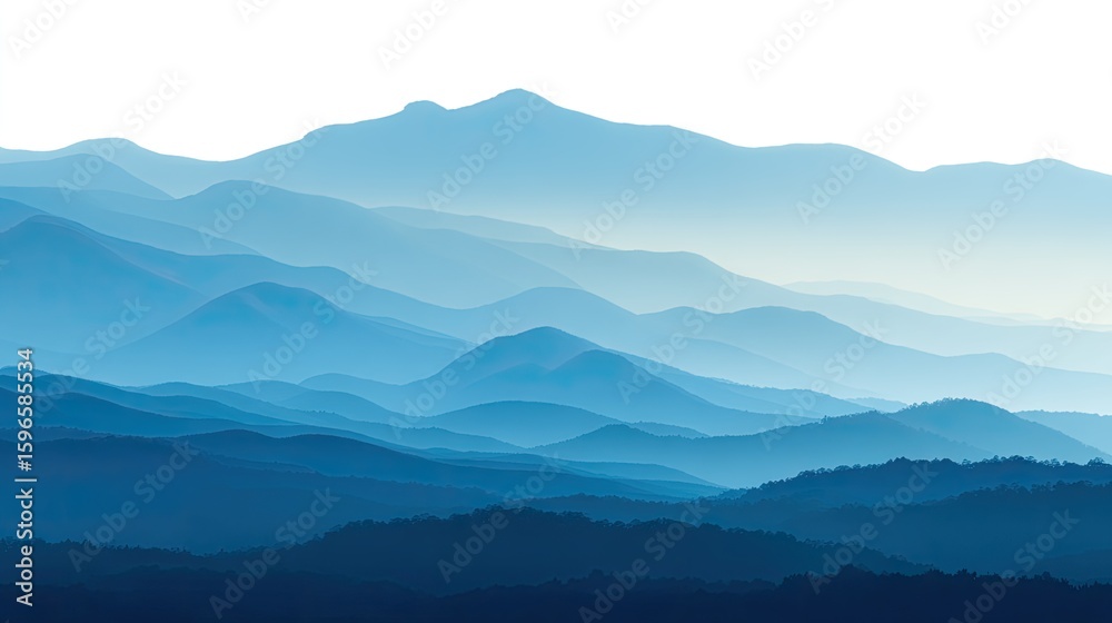 Naklejka premium Blue Mountain Range Panorama