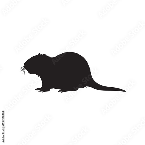 Nutria silhouette vector icon flat illustration design on white background
