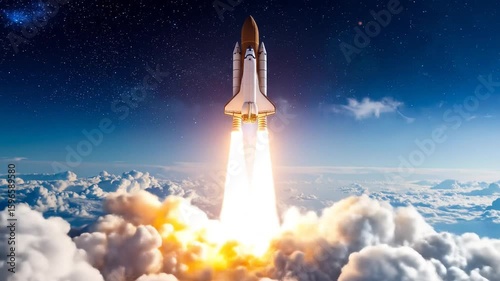 Launching a startup business opportunity rocket aims for aspirational success. 4k video