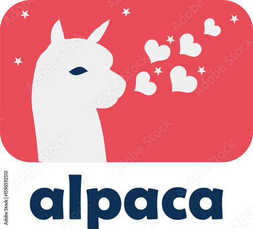 Alpaca logo Vector illustration