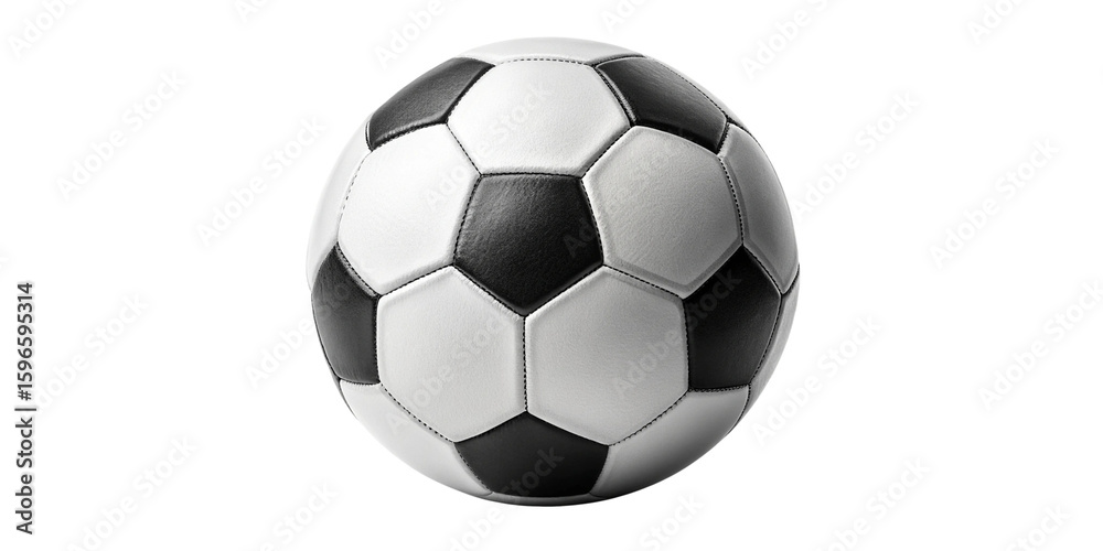 Obraz premium Classic Black and White Soccer Ball Isolated on Transparent Background High-Resolution Soccer Ball with Traditional Design on Transparent PNG