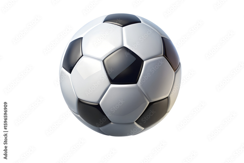 Obraz premium A classic black and white soccer ball isolated on transparent background