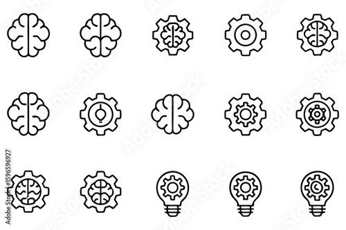Creative Thinking and Innovation Icons Set Representing Concepts Such As Brainstorming Problem Solving and Idea Generation in Business and Technology