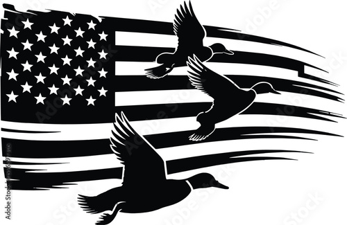 US Duck Hunting Svg, Dog Hunt Duck SVG