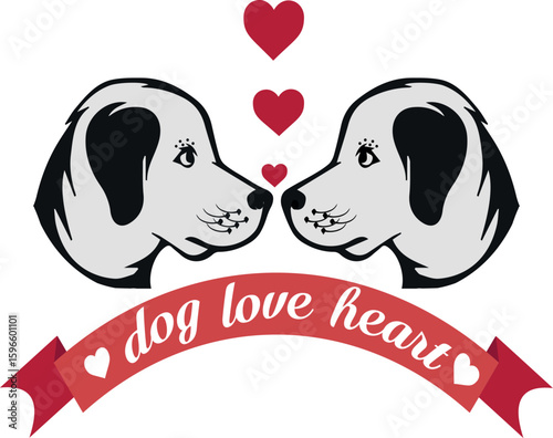 Dog in love Vectors
