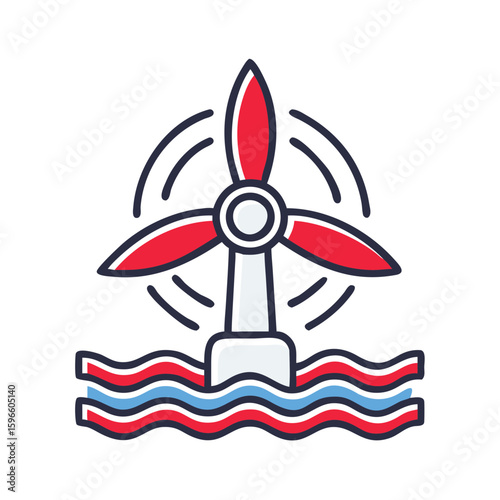 Tidal Energy Power Icon