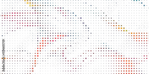 Geometric background square styles colorful rectangles halftone pixel pattern.