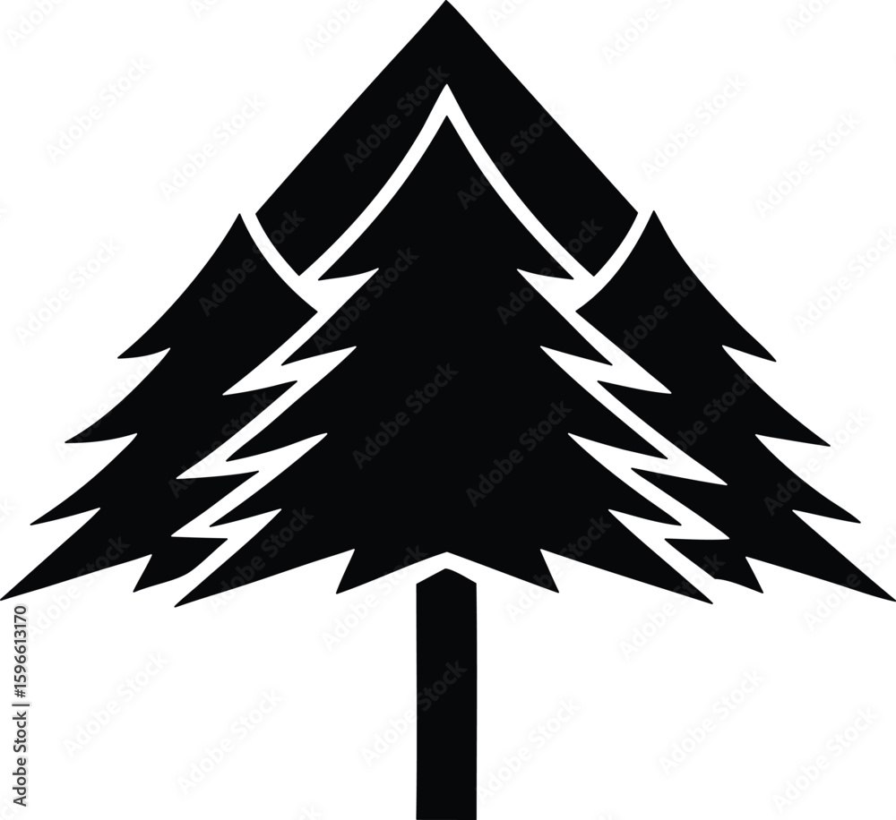 Fototapeta premium alpine tree vector icon.