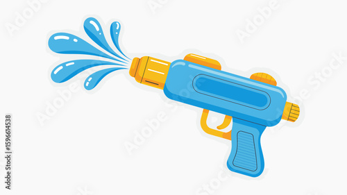 Blue water gun shooting a stream of water