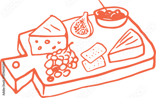 Hand Drawn Cheese Board 