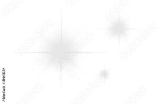 White sparkle light effect isolated on transparent background. Glowing slivers of soft light burst
