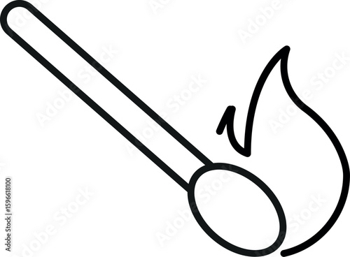 Matchstick Outline Sign for Graphic and Web Design, Apps, Adverts, Various Cards