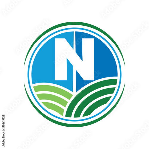 N Letter With Agriculture Firm Logo