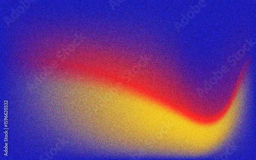 gradient vibrant blue color, red, yellow blurry noise texture. Vector illustration
