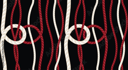 Seamless rope pattern. Hand draw geometric pattern