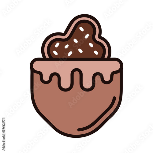Chocolate production and dessert line icon set.Chocolate Truffle cocoa beans, truffle, chocolate types, Chocolate Cake, roasting, factory, ingredients, processes,Molding Chocolate, Chocolate Bar