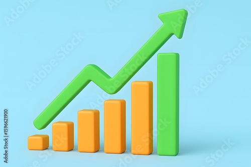 Colorful 3D Chart Showing Positive Growth Trend Over Time Free Download Colorful 3D Chart Showing Positive Growth Trend Over Time - GFXLoad