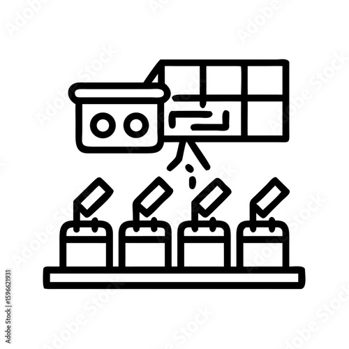 Chocolate production and dessert line icon set.Chocolate Truffle cocoa beans, truffle, chocolate types, Chocolate Cake, roasting, factory, ingredients, processes,Molding Chocolate, Chocolate Bar