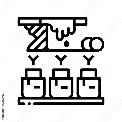 Chocolate production and dessert line icon set.Chocolate Truffle cocoa beans, truffle, chocolate types, Chocolate Cake, roasting, factory, ingredients, processes,Molding Chocolate, Chocolate Bar