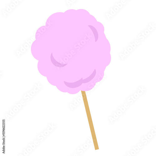 ピンクの綿飴のイラスト