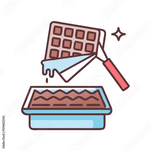 Chocolate production and dessert line icon set.Chocolate Truffle cocoa beans, truffle, chocolate types, Chocolate Cake, roasting, factory, ingredients, processes,Molding Chocolate, Chocolate Bar
