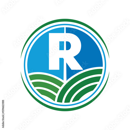 R Letter With Agriculture Firm Logo