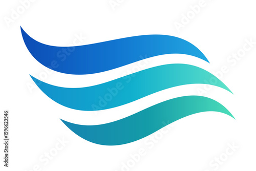 Wallpaper Mural Vector blue wave abstract logo with flowing gradient lines. Torontodigital.ca