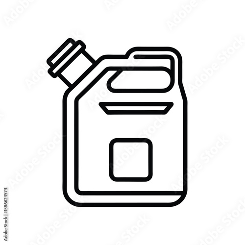 Red gas can outline icon for marketing and design projects