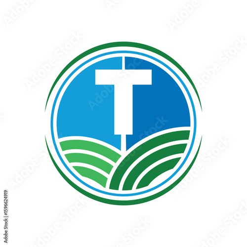 T Letter With Agriculture Firm Logo