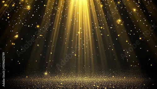 Wallpaper Mural Glowing Stage Light with Floating Golden Particles Torontodigital.ca
