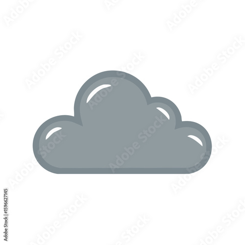 Grey cloud illustration against black background simple weather forecast icon overcast sky element