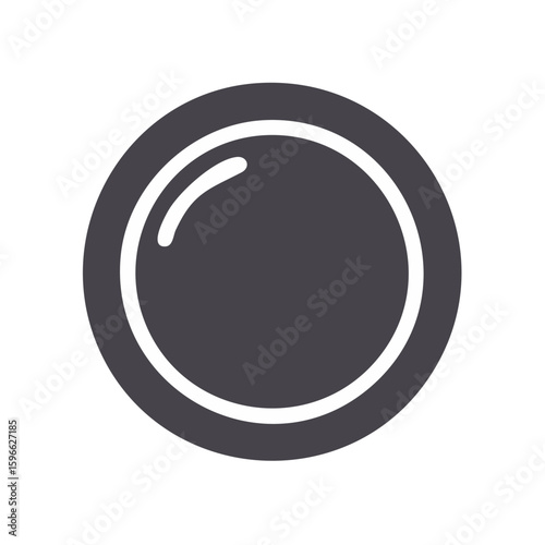 Geometric round shape isolated on black background simple circle design element abstract minimalistic form
