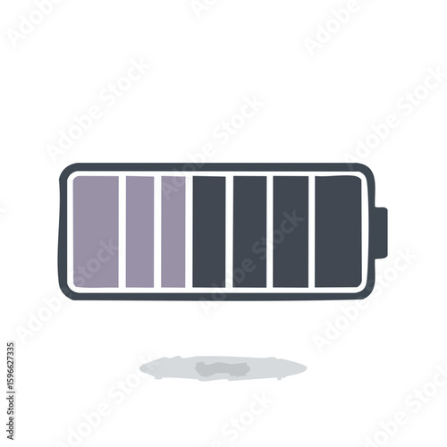 Low battery icon illustration on black background symbol of energy consumption and depletion