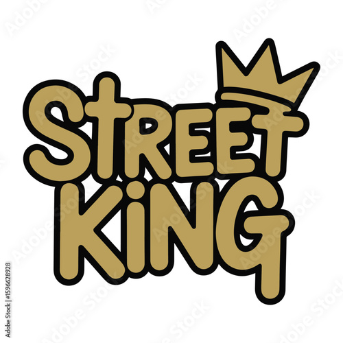 Street King Crown Bold T Shirt Design