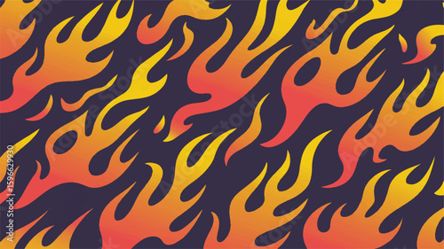 Abstract flame pattern with gradient orange and yellow on dark background
